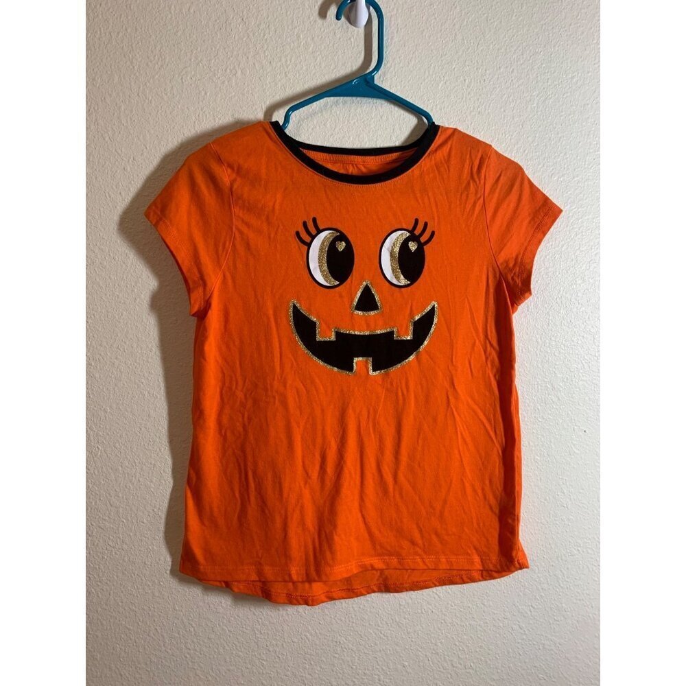 Halloween Pumpkin Short Sleeve T-Shirt Girls Size XXL (18) Orange AC6